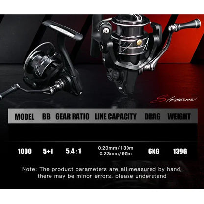 Stream 1000 Spinning Reel Carbon Drag Washers Black