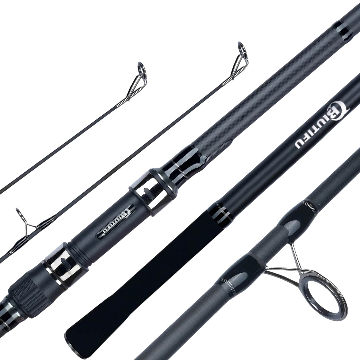 2-Tips 4.2m Carbon Fiber Carp Fishing Rod Grey